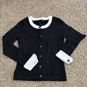 Black and White Button-Up Cardigan